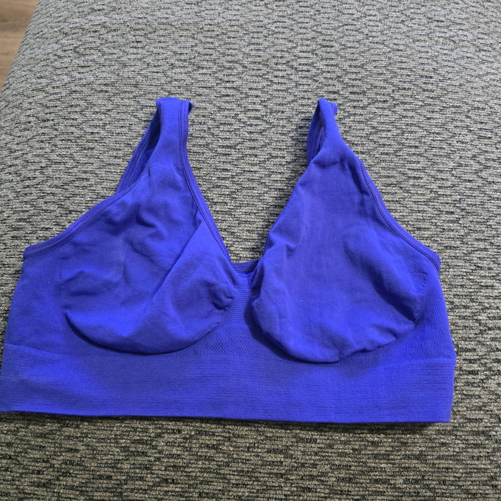 Hanes Bralette Womens Large‎ Purple Seamless V-Neck Wirefree G196/G19F